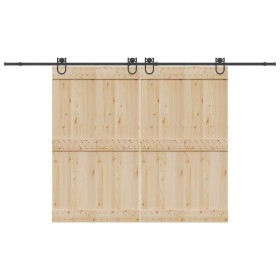 Kit de herrajes para puertas correderas acero negro 366 cm de , Artículos para puertas - Ref: Foro24-3295793, Precio: 80,76 €...