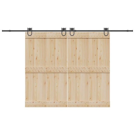 Kit de herrajes para puertas correderas acero negro 366 cm de , Artículos para puertas - Ref: Foro24-3295793, Precio: 80,76 €...