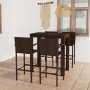 Muebles de bar de jardín 5 pzas ratán PE reposabrazos marrón de vidaXL, Conjuntos de jardín - Ref: Foro24-3064810, Precio: 35...