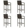 Muebles de bar de jardín 5 pzas ratán PE reposabrazos marrón de vidaXL, Conjuntos de jardín - Ref: Foro24-3064810, Precio: 35...