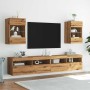 Muebles TV de pared luces LED 2 uds roble artisian 40x30x60,5cm de , Muebles TV - Ref: Foro24-857681, Precio: 86,76 €, Descue...