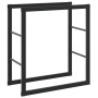 Leñero de acero negro 55x30x61 cm de , Bolsas y soportes de leña - Ref: Foro24-4018464, Precio: 28,22 €, Descuento: %