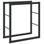 Leñero de acero negro 55x30x61 cm de , Bolsas y soportes de leña - Ref: Foro24-4018464, Precio: 28,22 €, Descuento: %