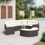 Set de sofá de jardín semicircular 3 pzas ratán sintético negro en Sofás de exterior | Comprar online en Foru.es