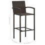 Muebles de bar de jardín 5 pzas ratán PE reposabrazos marrón de vidaXL, Conjuntos de jardín - Ref: Foro24-3064810, Precio: 35...