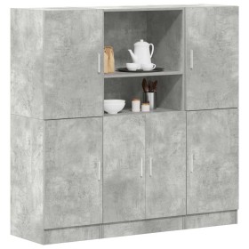 Set de muebles de cocina 3 pzas madera ingeniería gris hormigón de , Estantes y estanterías - Ref: Foro24-3324154, Precio: 28...