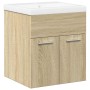 Set de muebles de baño 2 pzas madera contrachapada roble Sonoma de , Muebles de baño - Ref: Foro24-3324982, Precio: 125,89 €,...
