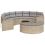 Set de sofá de jardín semicircular 3 pzas ratán sintético beige en Sofás de exterior | Comprar online en Foru.es