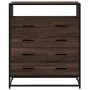 Cómoda de madera contrachapada roble marrón 70x41x83,5 cm de , Cajoneras - Ref: Foro24-849093, Precio: 102,12 €, Descuento: %