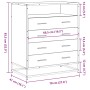 Cómoda de madera contrachapada roble marrón 70x41x83,5 cm de , Cajoneras - Ref: Foro24-849093, Precio: 102,12 €, Descuento: %