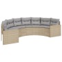 Set de sofá de jardín semicircular 3 pzas ratán sintético beige en Sofás de exterior | Comprar online en Foru.es