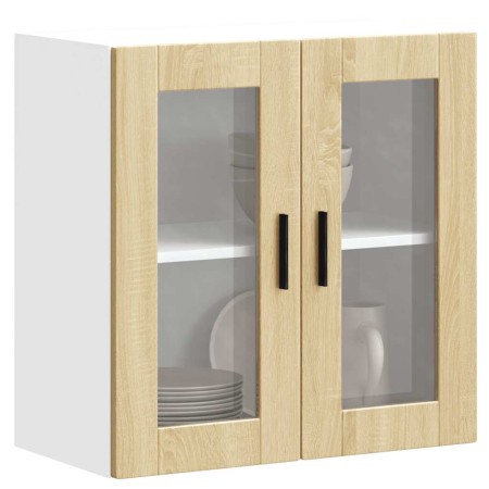 Armario de pared para cocina puerta cristal Porto roble sonoma de , Armarios de cocina - Ref: Foro24-854150, Precio: 70,43 €,...
