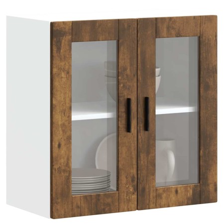 Armario de pared para cocina puerta cristal Porto roble ahumado de , Armarios de cocina - Ref: Foro24-854152, Precio: 67,25 €...