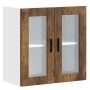 Armario de pared para cocina puerta cristal Porto roble ahumado de , Armarios de cocina - Ref: Foro24-854152, Precio: 67,25 €...