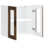 Armario de pared para cocina puerta cristal Porto roble ahumado de , Armarios de cocina - Ref: Foro24-854152, Precio: 67,25 €...
