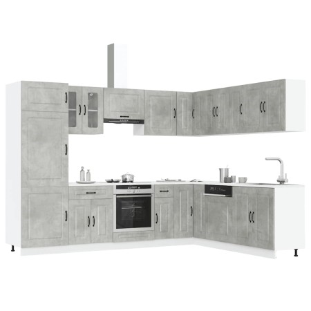 Mueble cocina Kalmar gris hormigón 14 pzas madera contrachapada de , Armarios de cocina - Ref: Foro24-3314975, Precio: 961,41...