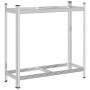 Estantería de neumáticos 2 niveles acero plateado 110x40x109 cm de , Estanterías industriales - Ref: Foro24-4016966, Precio: ...