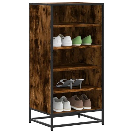 Zapatero madera contrachapada roble ahumado 48x38x97,5 cm de , Zapateros y organizadores de calzado - Ref: Foro24-849206, Pre...