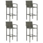 Muebles de bar de jardín 5 pzas ratán PE reposabrazos gris de vidaXL, Conjuntos de jardín - Ref: Foro24-3064809, Precio: 354,...