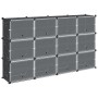 Estantería de cubos con 12 compartimentos y puertas PP negro de , Zapateros y organizadores de calzado - Ref: Foro24-4019578,...