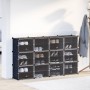 Estantería de cubos con 12 compartimentos y puertas PP negro de , Zapateros y organizadores de calzado - Ref: Foro24-4019578,...