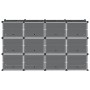 Estantería de cubos con 12 compartimentos y puertas PP negro de , Zapateros y organizadores de calzado - Ref: Foro24-4019578,...