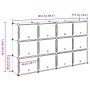 Estantería de cubos con 12 compartimentos y puertas PP negro de , Zapateros y organizadores de calzado - Ref: Foro24-4019578,...