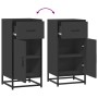 Aparador de madera de ingeniería y metal negro 35,5x35x76 cm de , Aparadores - Ref: Foro24-848959, Precio: 71,51 €, Descuento: %