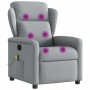 Sillón reclinable de masaje de tela gris claro de , Sillones - Ref: Foro24-4015586, Precio: 191,99 €, Descuento: %