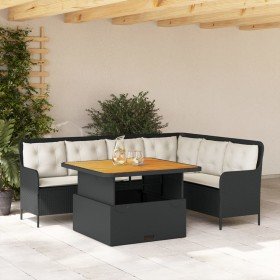Set de sofás de jardín 2 piezas y cojines ratán sintético negro en Conjuntos de jardín | Comprar online en Foru.es