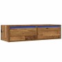 Mueble de TV con luces LED envejecida 100X35,5x25 cm de , Muebles TV - Ref: Foro24-860245, Precio: 83,03 €, Descuento: %