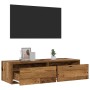Mueble de TV con luces LED envejecida 100X35,5x25 cm de , Muebles TV - Ref: Foro24-860245, Precio: 83,03 €, Descuento: %