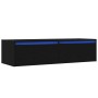 Mueble de TV con luces LED roble negro 100X35,5x25 cm de , Muebles TV - Ref: Foro24-860239, Precio: 87,65 €, Descuento: %