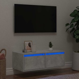 Mueble de TV con luces LED gris hormigón 75x35,5x25 cm de , Muebles TV - Ref: Foro24-860232, Precio: 67,03 €, Descuento: %