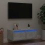 Mueble de TV con luces LED gris hormigón 75x35,5x25 cm de , Muebles TV - Ref: Foro24-860232, Precio: 67,03 €, Descuento: %
