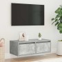 Mueble de TV con luces LED gris hormigón 75x35,5x25 cm de , Muebles TV - Ref: Foro24-860232, Precio: 67,03 €, Descuento: %