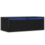 Mueble de TV con luces LED roble negro 75x35,5x25 cm de , Muebles TV - Ref: Foro24-860230, Precio: 73,06 €, Descuento: %