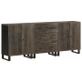 Aparadores 3 piezas madera maciza mango negro 60x33x75 cm de , Taquillas y armarios de almacenamiento - Ref: Foro24-3309999, ...