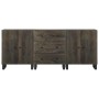 Aparadores 3 piezas madera maciza mango negro 60x33x75 cm de , Taquillas y armarios de almacenamiento - Ref: Foro24-3309999, ...