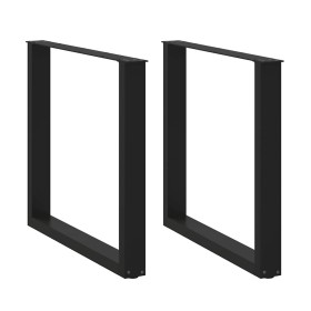 Patas para mesa de comedor en forma de U 2 uds acero negro de , Patas para mesas - Ref: Foro24-4013192, Precio: 86,08 €, Desc...