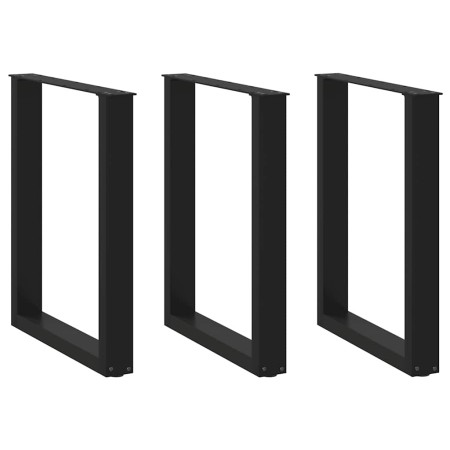 Patas para mesa centro forma U 3 uds acero negro 70x(72-73) cm de , Patas para mesas - Ref: Foro24-4013200, Precio: 107,58 €,...