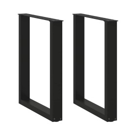 Patas para mesa centro forma U 2 uds acero negro 70x(72-73) cm de , Patas para mesas - Ref: Foro24-4013184, Precio: 81,17 €, ...