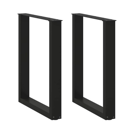 Patas para mesa centro forma U 2 uds acero negro 70x(72-73) cm de , Patas para mesas - Ref: Foro24-4013184, Precio: 81,17 €, ...
