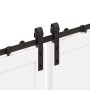 Kit de herrajes para puertas correderas acero negro 366 cm de , Artículos para puertas - Ref: Foro24-3295803, Precio: 184,97 ...