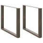 Patas mesa comedor forma U 2uds acero natural 100x(72-73) cm de , Patas para mesas - Ref: Foro24-4013199, Precio: 101,58 €, D...