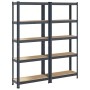 Estante almacenaje 5 niveles 2 uds acero y madera contrachapada de , Estanterías industriales - Ref: Foro24-3307588, Precio: ...