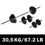Juego de barras + 2 mancuernas 30,5kg de vidaXL, Peso libre - Ref: Foro24-90377, Precio: 90,12 €, Descuento: %