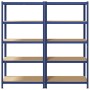 Estanterías de 5 baldas 2 uds madera contrachapada y acero azul de , Estanterías industriales - Ref: Foro24-3307605, Precio: ...
