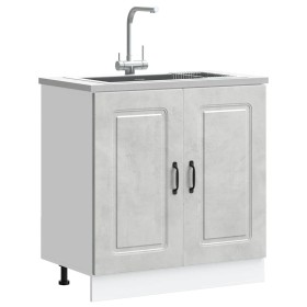 Mueble bajo para fregadero Kalmar gris hormigón 80x46x81,5 cm de , Armarios de cocina - Ref: Foro24-853451, Precio: 73,93 €, ...