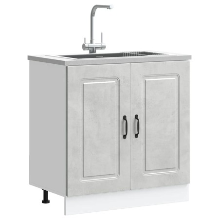 Mueble bajo para fregadero Kalmar gris hormigón 80x46x81,5 cm de , Armarios de cocina - Ref: Foro24-853451, Precio: 73,93 €, ...